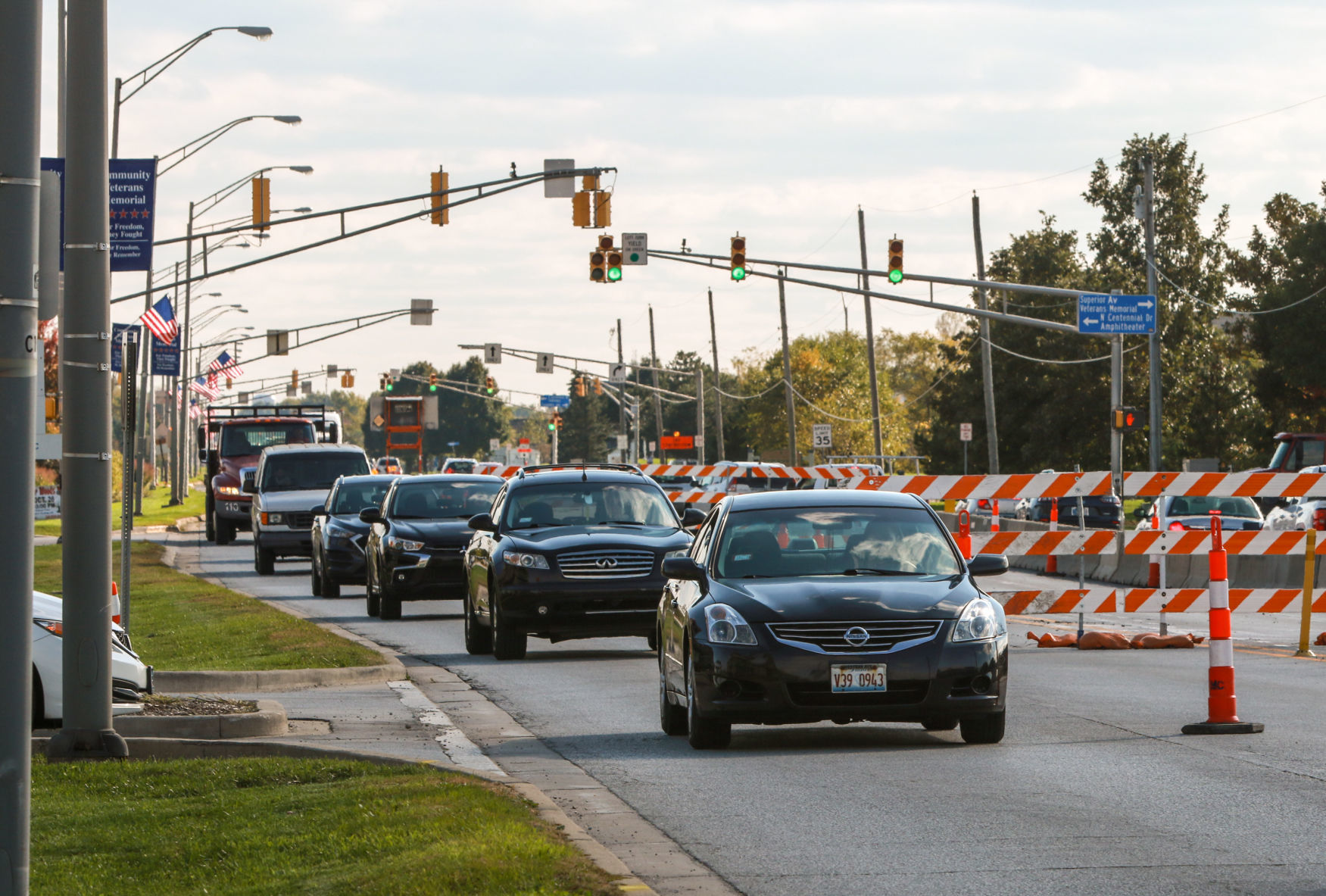 New traffic configuration at 45th Avenue